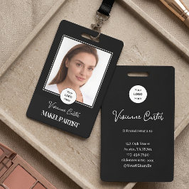 Schwarz Weiß Schrift Logo Foto Make-up Ausweis
