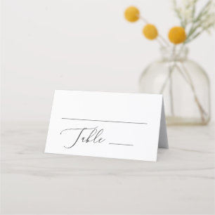 Schwarz-Weiß-Schrift minimalistische Hochzeit Platzkarte