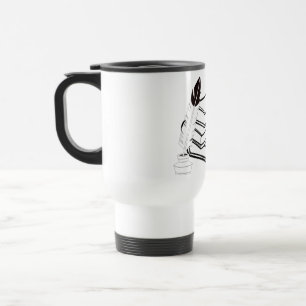 Schwarz-Weiß-Schrift oder Bildung Geachtete Tasse