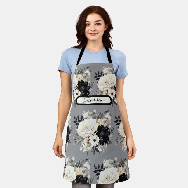 Schwarz-Weiß-Schürze Schürze (Getragen)