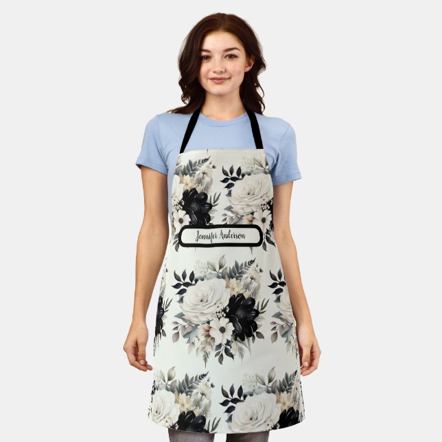 Schwarz-Weiß-Schürze Schürze (Getragen)