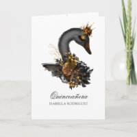 Schwarz-Weiß-Schwan-Quinceañera-Foto
