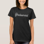 Schwarz-Weiß-Script-Bridesmaid T-Shirt<br><div class="desc">Schwarzweißskript-T - Shirt mit Brückenfunktion.</div>