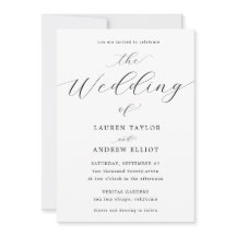 Schwarz-Weiß-Script Elegant Moderne Hochzeit