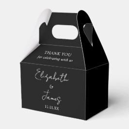 Schwarz-Weiß-Script-Hochzeit Vielen Dank Geschenkschachtel