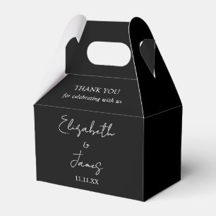 Schwarz-Weiß-Script-Hochzeit Vielen Dank Geschenkschachtel