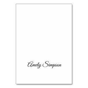 Schwarz-Weiß-Script-Hochzeiten-Platzkarten Tischnummer