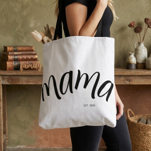 Schwarz-Weiß-Script Mama Established Elegant