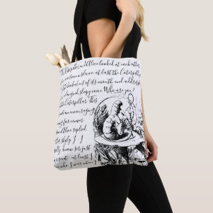 Schwarz-Weiß-Script Vintage Alice im Wunderland