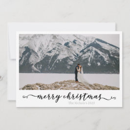 Schwarz-Weiß-Script-Weihnachtskarte Feiertagskarte