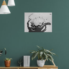 Schwarz-Weiß-Seekrabbe Poster