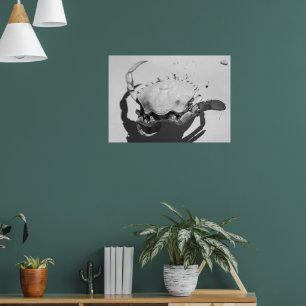 Schwarz-Weiß-Seekrabbe Poster