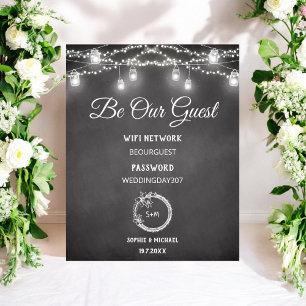 Schwarz Weiß Seien Sie Unser Gast WiFi Hochzeitssc Poster