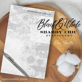 Schwarz-Weiß-Shabby-Chic-Design-Schreibwaren Briefpapier