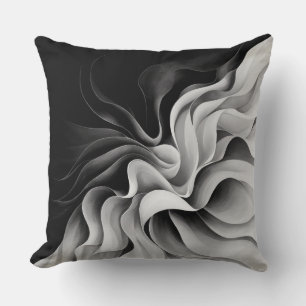 Schwarz-weiß Shades Ombre-Effekt Kissen