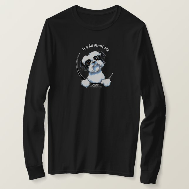 Schwarz/Weiß Shih Tzu IAAM T-Shirt (Design vorne)