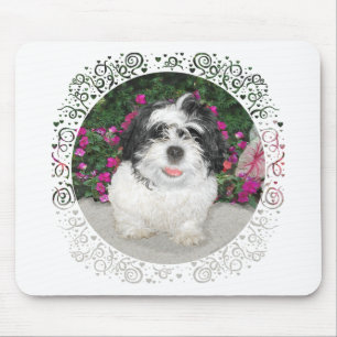 Schwarz & Weiß Shih Tzu Welpe Rettungshund Mousepad