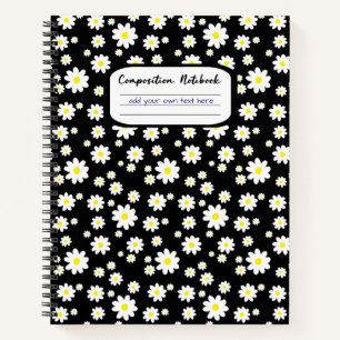 Schwarz-Weiß-Siebdruck Notizbuch