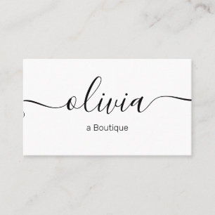 Schwarz-weiß Signature Script Typografie Visitenkarte