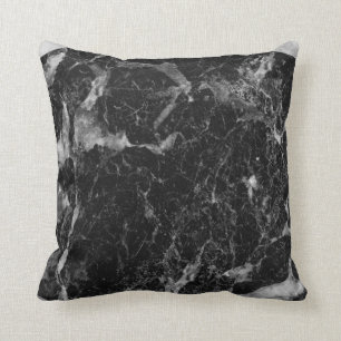 Schwarz Weiß & Silber Marmor Moderne Glamour Kissen