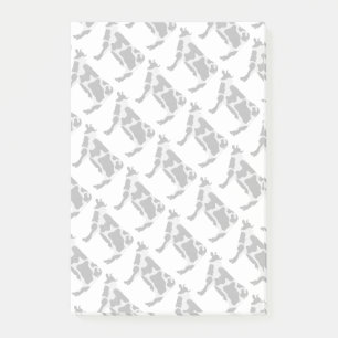 Schwarz-Weiß-Silhouette Post-it Klebezettel