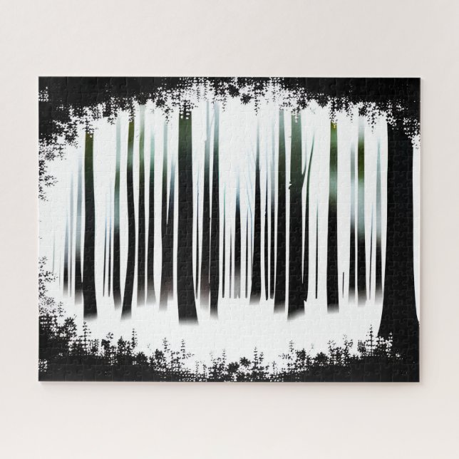 Schwarz-Weiß-Silhouette Puzzle (Horizontal)