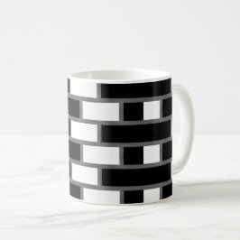 Schwarz-Weiß-Sillitoe-Tartan-Muster Kaffeetasse