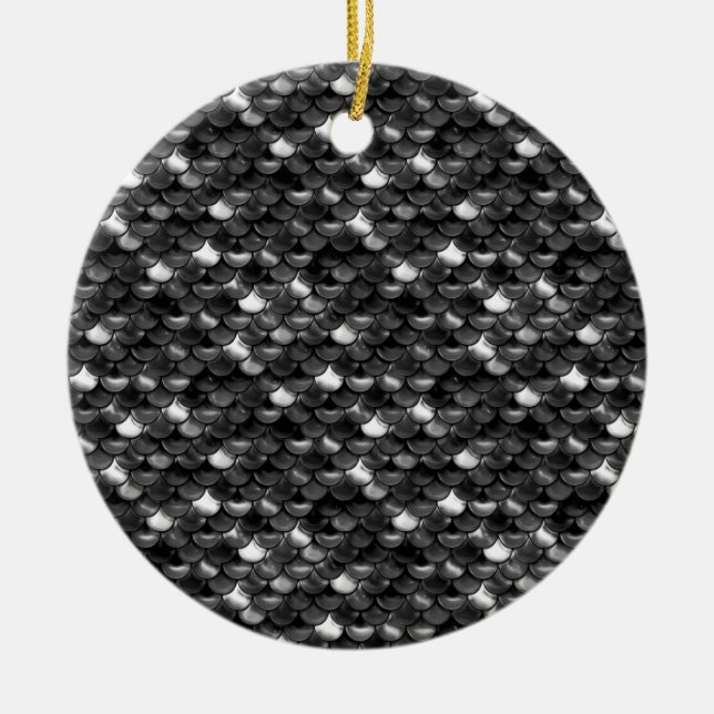 Schwarz-Weiß-Skala Keramik Ornament (Vorne)