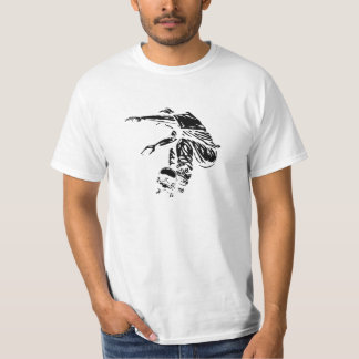 Schwarz-Weiß-Skateboarder-Illustration T-Shirt