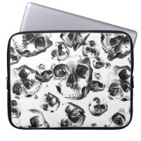 Schwarz-Weiß-Skelett Skelett Skull Art Muster