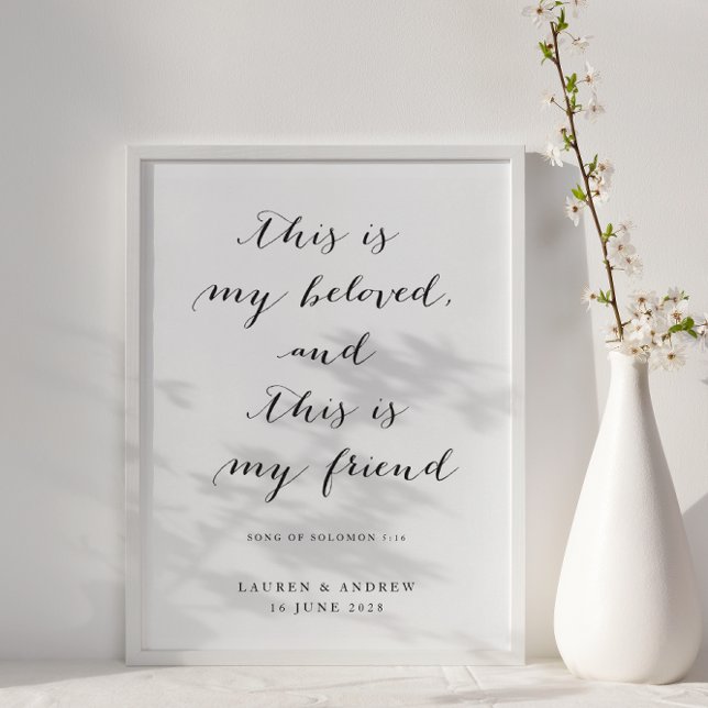 Schwarz-Weiß-Skript Dies ist meine geliebte Hochze Poster (Von Creator hochgeladen)