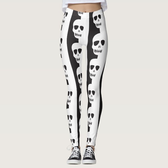 Schwarz-Weiß-Skulptur Leggings (Vorderseite)