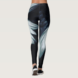 Schwarz-Weiß-Sonnenblumen-Leggings Leggings