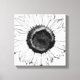 Schwarz-Weiß-Sonnenblumen Leinwanddruck