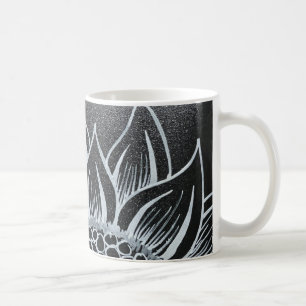 Schwarz-Weiß-Sonnenblumen-Tasse Kaffeetasse