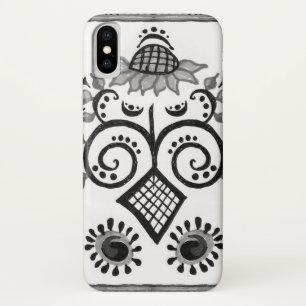 Schwarz-Weiß-Sonnenblumenmuster Case-Mate iPhone Hülle