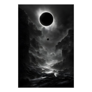 Schwarz-Weiß-Sonnenbrille in der Nacht Poster