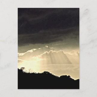 Schwarz-Weiß-Sonnenuntergang Postkarte