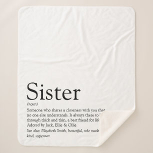 Schwarz-Weiß-Spaß-Kühle-Schwester-Definition Sherpadecke