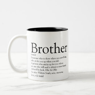 Schwarz-Weiß-Spaß Moderne Bruder-Definition Zweifarbige Tasse