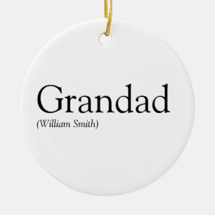 Schwarz-Weiß-Spaß Opa Großvater Papa Keramik Ornament