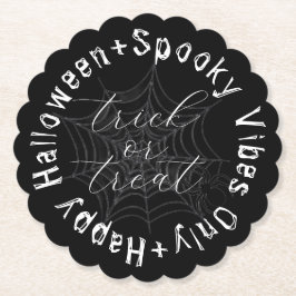 Schwarz-Weiß-Spider-Web Modernes glückliches Hallo Untersetzer