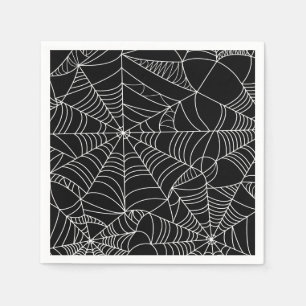 Schwarz & Weiß Spiderwebs Halloween-Party Serviette