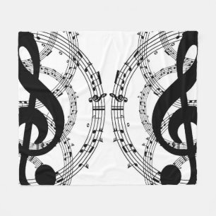 Schwarz-Weiß-Spiegelbild-Musik 2 Fleecedecke