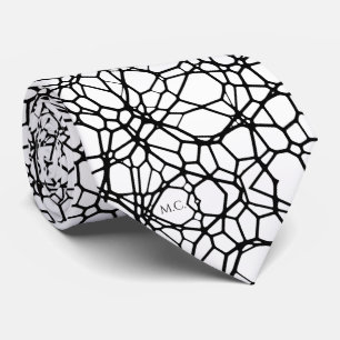 Schwarz-weiß spielerisch Quirky Geometric Monogram Krawatte