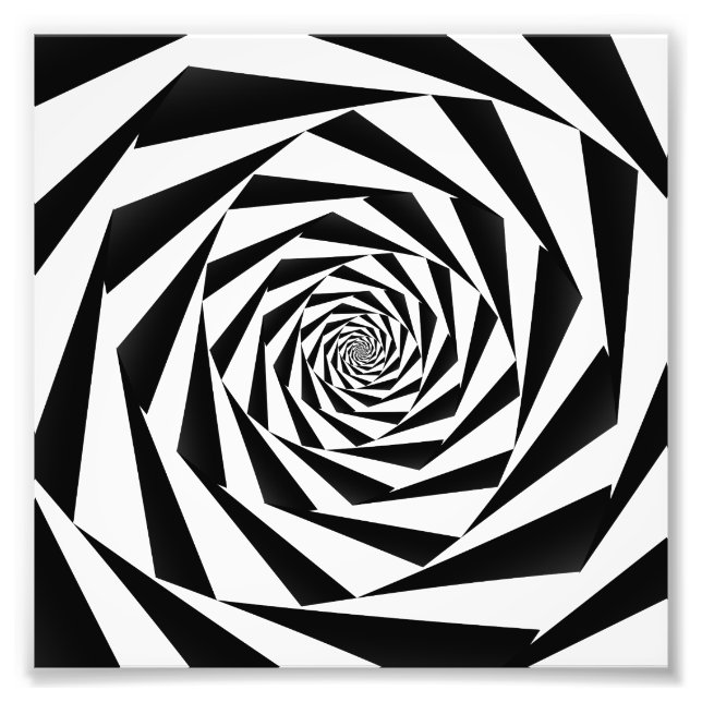 Schwarz-Weiß-Spiral Fotodruck (Vorne)