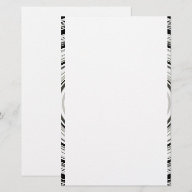 Schwarz-Weiß-Spirale Briefpapier (Vorne/Hinten)