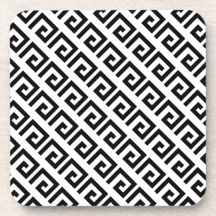 Schwarz-Weiß-Spirale geometrisches Muster Getränkeuntersetzer