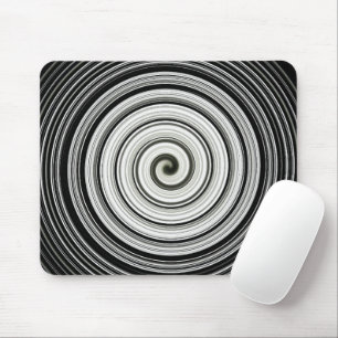 Schwarz-Weiß-Spirale Mousepad