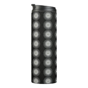 Schwarz-Weiß-Spirale Thermosbecher